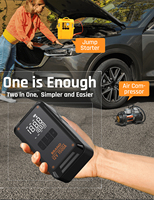 Démarreur de batterie portable OEM/ODM 6-en-1 12V 1500A avec écran numérique, gonfleur de pneus et lampe intégrée