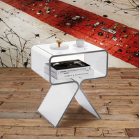 Table basse moderne personnalisée en acrylique transparent pour salon décoration d'intérieur affichage OEM table d'extrémité