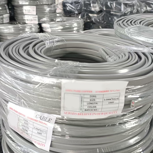 100Y 2.5mm2*2C+E Flat Twin Earth Cable 2.5mm 1.5mm 2 Core 100m Electrical Cable