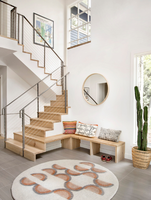 Escalier droit de villa haut de gamme, marches en bois, structure métallique, escalier flottant, design personnalisé 5
