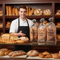 Sacs à pain avec attaches 18x8x4 pouces, transparents, réutilisables, avec fermeture à attache, sacs de boulangerie chinois pour pain frais, pain au levain et sandwichs