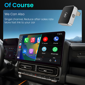 Adaptateur sans fil CarPlay USB noir, adaptateur Android Auto 2 en 1, type C, avec trous d'aération - Product Image 5