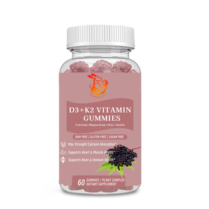 Gummies de vitamines D3+K2 avec Calcium, Magnésium et Zinc pour la santé osseuse et dentaire, la fonction neuromusculaire et la protection antioxydante - Product Image 1