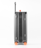 Valise trolley 20 pouces en aluminium durable à 4 roues avec serrure TSA, grande capacité, roulettes silencieuses, design simple et élégant