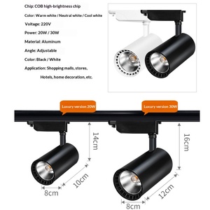 Projecteur LED sur rail pour <span class=keywords><strong>magasin</strong></span> de vêtements 20W 30W, ultra-lumineux, économe en énergie, pour hall d'exposition et éclairage commercial - Product Image 2