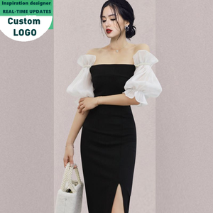 Nouvelle Robe Élégante et Féminine à Col Carré Asymétrique, Coupe Ajustée, Collection Automne 2025 – Design Original et Tendance - Product Image 1