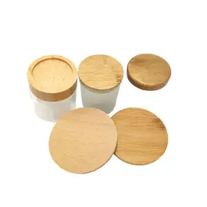 Wooden Bamboo Lids Supplier Candle Glass Jars With Wood Covers Bamboo Lids For Candle Jar Storage Bottle Cup