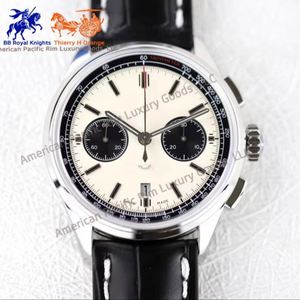 นาฬิกาข้อมือผู้ชาย Breitlings คุณภาพระดับ 5A ดีไซน์หรูหราสไตล์เรโทร หน้าปัดคู่ ระบบจักรกล สายกันน้ำ แสดงเวลาแม่นยำ กระจกแซฟไฟร์ - Product Image 1