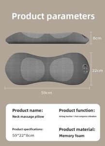 Oreiller de massage électrique pour le cou avec chaleur, coussin de massage multifonctionnel à vibrations pour le cou, le dos, la taille, relaxation du corps entier - Product Image 4