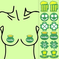 Vente en gros de cache-tétons adhésifs jetables respirants pour femmes, sexy, avec motif trèfle vert pour la Saint-Patrick