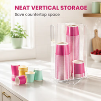 Distributeur de gobelets en acrylique personnalisé, support vertical en lucite pour gobelets jetables, organisateur de rangement de comptoir pour cuisine et café