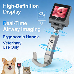 Videolaringoscopio para Intubación Animal, 70 Grados, Pantalla HD de 3.5 Pulgadas, Cámara de 3MP, Endoscopio Rígido Reutilizable Veterinario - Product Image 1