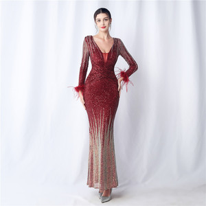 31571 #   Nuevo <span class=keywords><strong>Vestido</strong></span> <span class=keywords><strong>de</strong></span> Noche <span class=keywords><strong>de</strong></span> Manga Larga con <span class=keywords><strong>Lentejuelas</strong></span> Degradadas <span class=keywords><strong>de</strong></span> Avestruz <span class=keywords><strong>de</strong></span> Craft Order - Product Image 1