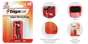 9 V Pin-Carbon kẽm 9 volt Pin cho báo động khói vạn năng đèn pin Máy dò kim loại đồ chơi điện tử và nhiều hơn nữa - Product Image 6