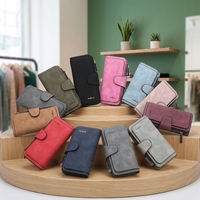 Dompet Wanita Baellerry Model Terbaru, Lipat Tiga, Banyak Slot Kartu, Bahan Kulit PU Doff, Grosir Dompet