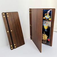 Porta Menús de Madera Personalizado, Carpeta de Menús en Formato de Libro para Cafetería, Bar, Restaurante, Hotel, Suministros para Restaurantes
