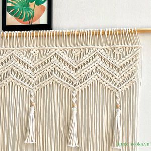 OEM Handmade Macrame Wall Hanging 100% Cotton Modern Design for Home Decor Living <b>Room</b> Bedroom From Vietnam - Product Image 2