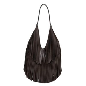 Sac Hobo Bohème en Cuir à Franges Couleur Unie Grande Capacité Sac à Bandoulière Tendance Fermeture Ouverte Sac à Main Personnalisable pour Marques - Product Image 1