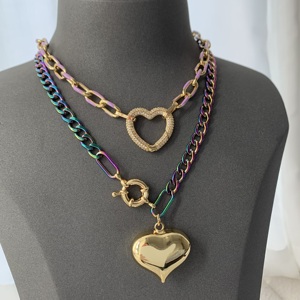 BD-B5440 merveilleux collier de chaîne ombre collier de zircon cubique collier de mode de bonne qualité pour les filles comme cadeaux - Product Image 3