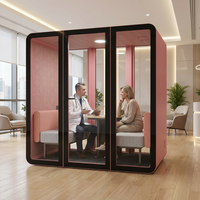 Cabine de réunion acoustique moderne de luxe, mobilier de bureau commercial préfabriqué, cabine de bureau insonorisée modulaire pour 4 à 6 personnes