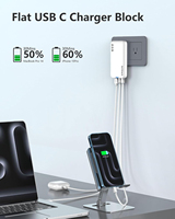 Pengisi Daya Dinding USB-C 65W Lipat dengan Adaptor Pengisian Cepat PD untuk iPad, iPhone, Laptop, Smart Watch, Pengisi Daya Dinding Elektrik
