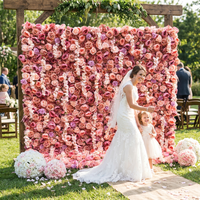 Rideau mural en fleurs de soie artificielles faites à la main SPR, design moderne pour mariage, Nouvel An chinois - Durable, respectueux de l'environnement