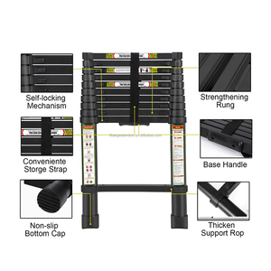 Échelle télescopique simple <span class=keywords><strong>en</strong></span> aluminium pliable de sécurité, prix d'usine, vente chaude, 3,2 m - Product Image 5