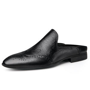 รองเท้าลำลองหนังแท้ลายขีดข่วนแบบสวมสำหรับผู้ชายฤดูร้อน พื้นยางหนา - Product Image 6