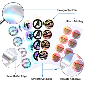 Feuilles d'autocollants ronds holographiques en PET avec des motifs Pokémon, Minecraft, Avengers, Teenage Mutant Ninja Turtles pour projets créatifs - Product Image 2