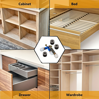 Konektor Furnitur 3 in 1, Pengunci Cam, Baut Penghubung, Pasang Dowel untuk Perakitan Furnitur Flat Pack Lemari dan Kabinet