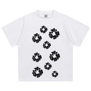 T-shirt pour homme à imprimé graphique abstrait, 100% coton, coupe ample, col rond, manches courtes, écologique, vintage, 280g - Product Image 1
