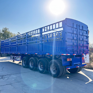 Semirremolque <span class=keywords><strong>de</strong></span> Carga <span class=keywords><strong>con</strong></span> Barandas Laterales <span class=keywords><strong>de</strong></span> 4 Ejes y 48 Pies para Camioneta - Product Image 3