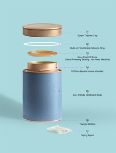 Tubo de papel de té de café redondo de lujo de 76mm, adecuado para el embalaje de té, té negro, té verde, <span class=keywords><strong>Yerba</strong></span> <span class=keywords><strong>Mate</strong></span>, té perfumado, etc. - Product Image 6