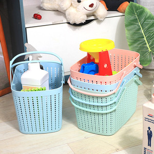 Storage <b>Basket</b> Rectangle PP Material <b>Stackable</b> Mixed Color For Home Bathroom Use - Product Image 1
