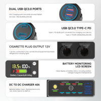 Bonne vente 12V Deep Cycle vide électrique bricolage boîtier de batterie avec chargeur 40A DC à DC en matériau ABS