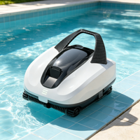Robot nettoyeur de piscine intelligent rechargeable sans fil avec navigation automatique pour nettoyer les feuilles, le sable et la saleté