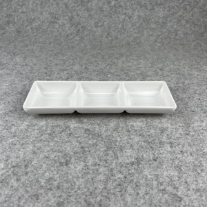 Plat à sauce mélamine 2 compartiments 3 compartiments plat à sauce en plastique plat épicé <span class=keywords><strong>bateau</strong></span> à sauce - Product Image 4