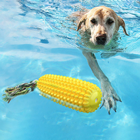 Jouet à mâcher pour chien en TPR personnalisable en gros, forme de maïs classique avec corde en coton, jouets à mâcher pour chien
