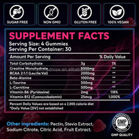 Complément Sportif Végétalien Sans Sucre à Base de Pectine pour la Croissance Musculaire Adulte – Bonbons Gommeux de Créatine Monohydrate 9000mg Marque Blanche