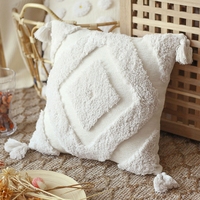 Housse de coussin carrée décorative en polyester tufté style bohème, brodée, pour canapé, 45 cm, pour la maison et l'hôtel