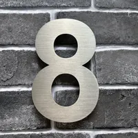 Plaques de porte modernes en acier inoxydable de 20/30 cm pour numéros de maison, numéros de porte de garage ou de portail, avec numéros d'adresse personnalisables