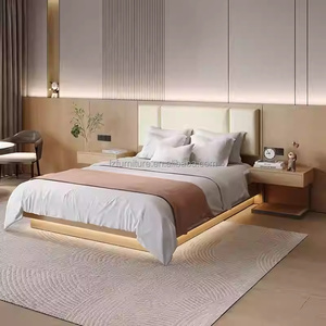 Custom Made Modern3 Star Hotel Bedroom Furniture <b>Sets</b> With <b>Cheap</b> Low Profile Wooden Bed Frame Nightstands TV Cabinet & <b>Wardrobe</b> - Product Image 2