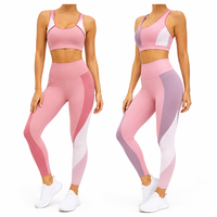 Set Olahraga Wanita 2-Potong Anti-UV Spandex/Nylon, Menyerap Keringat, Peregangan Empat Arah, Cepat Kering, Celana Panjang Setengah Betis, Atasan Racerback