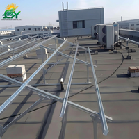 Système de montage solaire pour toits plats pour bâtiments industriels et commerciaux, rails en aluminium modulaires, installation non pénétrante