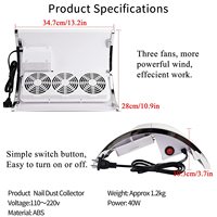 Machine professionnelle d'aspiration de poussière d'ongles, accessoire pour Salon de beauté puissant, aspiration d'ongles, 30 W, 40W