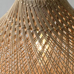 Suspension en rotin naturel faite à la main de 16,5 pouces, design de panier suspendu au plafond tissé à la main avec <span class=keywords><strong>hauteur</strong></span> réglable, base d'ampoule E26 - Product Image 6