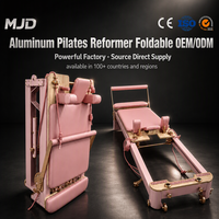 Machine de Pilates Reformer en cuir et aluminium personnalisable, lit pliable pour usage domestique et professionnel, équipement de fitness commercial, logo, bois, pour salle de sport