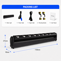 Lot de 10 barres LED linéaires mobiles RGBW 4-en-1 de 40W, IP20, contrôle DMX512, lumière stroboscopique pour scène, DJ, spectacle, boîte de nuit, mariage