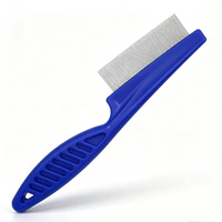 Peigne anti-puces pour animaux de compagnie, 5 couleurs, dents fines en acier inoxydable, peigne à poux pour chats et chiens, poignée ergonomique antidérapante, vente en gros