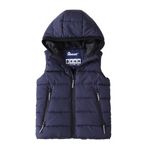 Gilet d'hiver matelassé à capuche pour garçons et filles, style 2025, haute qualité, fermeture éclair, doublure en polaire, <span class=keywords><strong>sans</strong></span> <span class=keywords><strong>manches</strong></span> - Product Image 1